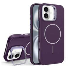 Custodia per iPhone 16 con supporto per obiettivo in silicone organico MagSafe (viola)