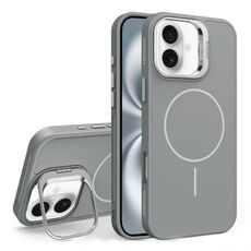 Custodia per iPhone 16 con supporto per obiettivo in silicone organico MagSafe (grigio)