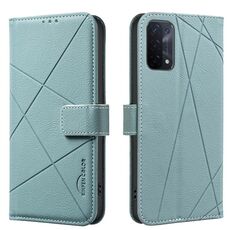 Custodia in pelle con motivo geometrico RFID per OPPO A74 5G / A93 5G / A54 5G (verde)