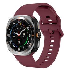 Cinturino in silicone con fibbia colorata per Samsung Galaxy Watch Ultra 47 mm (rosso vino)