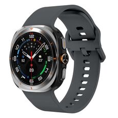 Cinturino in silicone con fibbia colorata per Samsung Galaxy Watch Ultra 47 mm (grigio scuro)