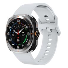 Cinturino in silicone con fibbia colorata per Samsung Galaxy Watch Ultra 47 mm (grigio argento)