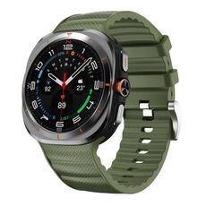 Cinturino sportivo in silicone tinta unita per Samsung Galaxy Watch Ultra 47 mm (verde militare)