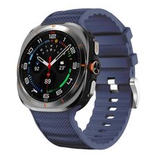 Cinturino sportivo in silicone tinta unita per Samsung Galaxy Watch Ultra 47 mm (blu notte)
