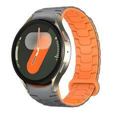 Cinturino magnetico in silicone per Samsung Galaxy Watch 7/6/5 (grigio+arancione)