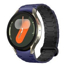 Cinturino magnetico in silicone per Samsung Galaxy Watch 7/6/5 (blu+nero)