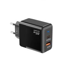 Caricabatterie GaN PD 45W + protocollo QC3.0 USB completamente compatibile per MacBook, spina UE (nero)