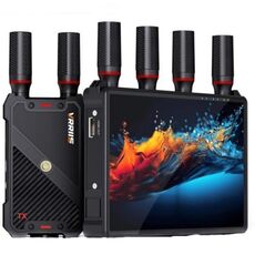 VRRIIS 083P con schermo, supporto trasmettitore e ricevitore HDMI wireless da 1 TX a 5 RX, 400 m, spina: spina AU