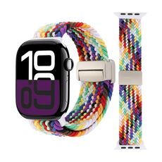 Cinturino per Apple Watch 46mm / 49mm / 45mm / 44mm con fibbia magnetica intrecciata (iridescente)