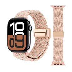 Cinturino per Apple Watch 46 mm / 49 mm / 45 mm / 44 mm con fibbia magnetica intrecciata (rosa chiaro)