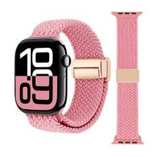 Cinturino in tessuto con fibbia magnetica per Apple Watch da 42 mm / 41 mm / 40 mm / 38 mm (rosa)