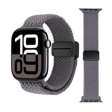 Cinturino per Apple Watch 42mm / 41mm / 40mm / 38mm con fibbia magnetica intrecciata (grigio)