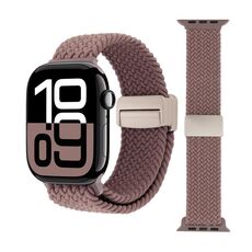 Cinturino in tessuto con fibbia magnetica per Apple Watch da 42 mm / 41 mm / 40 mm / 38 mm (viola fumo)
