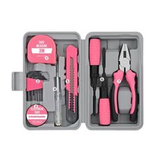 Set di attrezzi manuali per riparazioni multifunzionali, ferramenta per la casa, stile: 13 pezzi/set, modello taglierino, rosa
