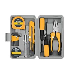 Set di attrezzi manuali per riparazioni multifunzionali, ferramenta per la casa, stile: 13 pezzi/set, modello taglierino giallo