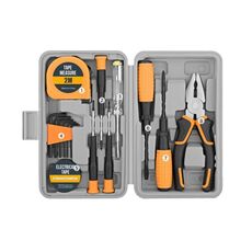 Set di attrezzi manuali per riparazioni multifunzionali, ferramenta per la casa, stile: 15 pezzi/set giallo