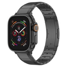 Cinturino per Apple Watch 46mm / 49mm / 45mm / 44mm con fibbia in titanio puro a un perno (nero)