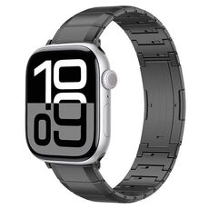 Cinturino per Apple Watch 42mm / 41mm / 40mm / 38mm con fibbia in titanio puro a un perno (nero)