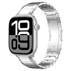 Cinturino per Apple Watch 42mm / 41mm / 40mm / 38mm con fibbia in titanio puro a un perno (argento)