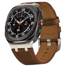 Cinturino in pelle Crazy Horse per Samsung Galaxy Watch Ultra 47mm (nero + titanio)