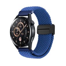 Cinturino per orologio in nylon intrecciato con fibbia magnetica da 22 mm (blu)