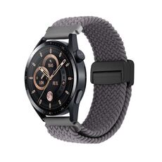 Cinturino per orologio in nylon intrecciato con fibbia magnetica da 22 mm (grigio)