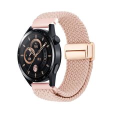 Cinturino per orologio in nylon intrecciato con fibbia magnetica da 22 mm (rosa sabbia)