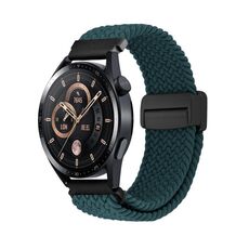 Cinturino per orologio in nylon intrecciato con fibbia magnetica da 22 mm (verde giungla)