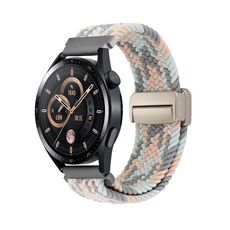 Cinturino per orologio in nylon intrecciato con fibbia magnetica da 22 mm (grigio polvere blu)