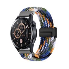 Cinturino per orologio in nylon intrecciato con fibbia magnetica da 22 mm (color denim)