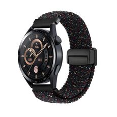 Cinturino per orologio in nylon intrecciato con fibbia magnetica da 22 mm (nero stellare)