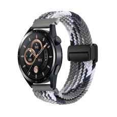 Cinturino per orologio in nylon intrecciato con fibbia magnetica da 22 mm (nero colorato)