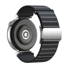 Cinturino per orologio in nylon riflettente con fibbia magnetica da 18 mm (nero riflettente)