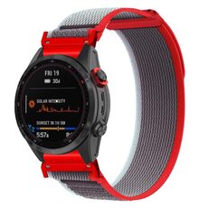 Per cinturino in nylon con sgancio rapido in titanio Gamin da 22 mm (rosso, grigio + rosso)