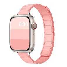 Cinturino per Apple Watch da 42 mm / 41 mm / 40 mm / 38 mm con cinturino magnetico sottile a forma di I a tre perle in silicone (smerigliato)
