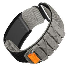 Cinturino per orologio WHOOP 4.0 con chiusura a strappo in nylon (grigio)