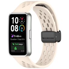 Cinturino in silicone con fibbia magnetica pieghevole per Huawei Band 10/9/8 (Starlight)