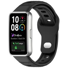 Cinturino in silicone con fibbia inversa per Huawei Band 10/9/8 (nero)