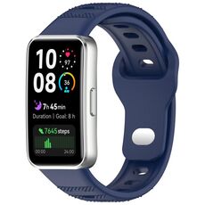 Cinturino in silicone con fibbia inversa per Huawei Band 10/9/8 (blu scuro)