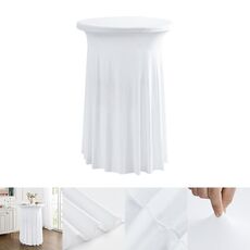 Copertura per tavolo da cocktail bar, rotonda, elasticizzata, per conferenze aziendali, semplice e di alta qualità, dimensioni: 80x110 cm (bianco)
