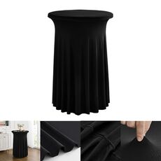 Copertura per tavolo da cocktail bar, rotonda, elasticizzata, per conferenze aziendali, semplice e di alta qualità, dimensioni: 80x110 cm (nero)