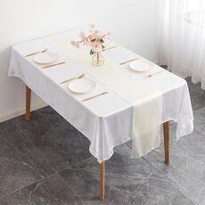 Tovaglia decorativa per matrimonio in raso di poliestere, 29x275 cm, per hotel e ristoranti, con bandiera in raso (avorio)