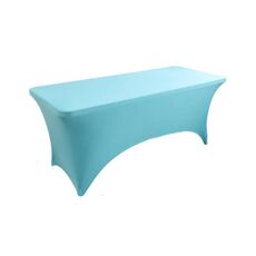 Tovaglia elastica rettangolare da 122x75x75 cm, per hotel, ristoranti, banchetti di nozze, feste, decorazioni per tavoli lunghi (blu lago)