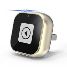 Adattatore 2 in 1 mini USB cablato-wireless per auto CarPlay/Android Auto Box (oro)