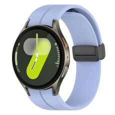 Cinturino in silicone con fibbia magnetica nera per Samsung Galaxy Watch7 / Watch FE 40mm xDfind Fold (viola chiaro)