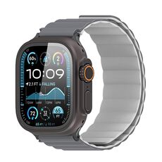 Cinturino magnetico in silicone con inserto cieco bifacciale DUX DUCIS SD Series per Apple Watch da 46 mm / 49 mm / 45 mm / 44 mm (grigio scuro + grigio chiaro)