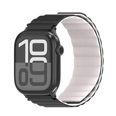 Cinturino magnetico in silicone con inserto cieco bifacciale DUX DUCIS SD Series per Apple Watch da 42 mm / 41 mm / 40 mm / 38 mm (nero + luce stellare)