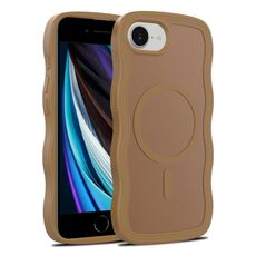 For iPhone SE 2022 / SE 2020 / 8 / 7 Skin Feel Wave Texture MagSafe Phone Case(Brown)