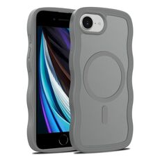 For iPhone SE 2022 / SE 2020 / 8 / 7 Skin Feel Wave Texture MagSafe Phone Case(Grey)