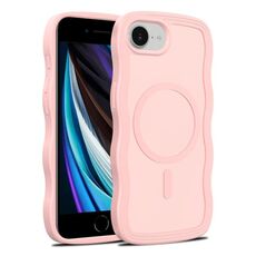 For iPhone SE 2022 / SE 2020 / 8 / 7 Skin Feel Wave Texture MagSafe Phone Case(Pink)